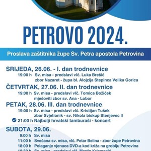 Proslava župne svetkovine i obljetnice posvete crkve sv. Petra apostola u Petrovini